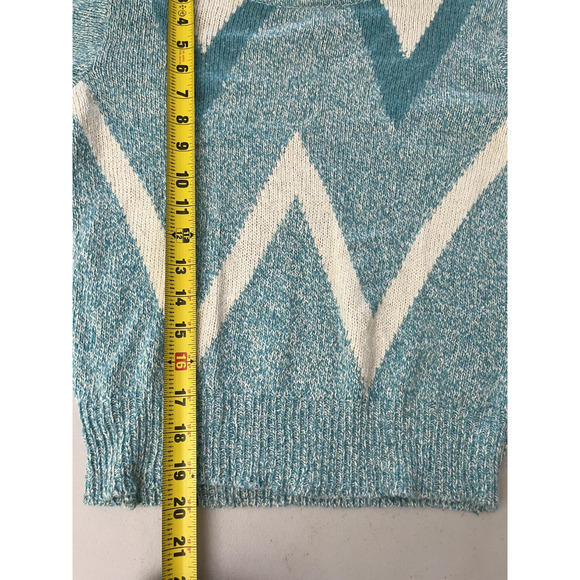 Vtg 80s 90s Angora Blend Sweater M Indie Preppy Chevron Y2K Grandma Eclectic - Picture 9 of 11